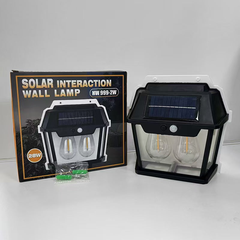 MEC02-2W Outdoor Solar Wall Light – Waterproof LED Lamp with Motion Sensor