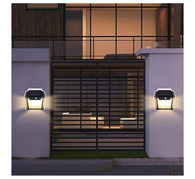 MEC02-2W Outdoor Solar Wall Light – Waterproof LED Lamp with Motion Sensor