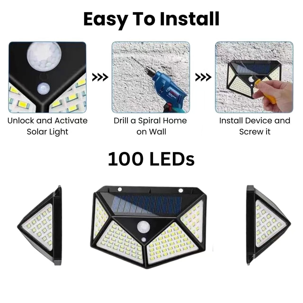 MEC04 Outdoor Solar Wall Light – Waterproof LED Lamp with Motion Sensor