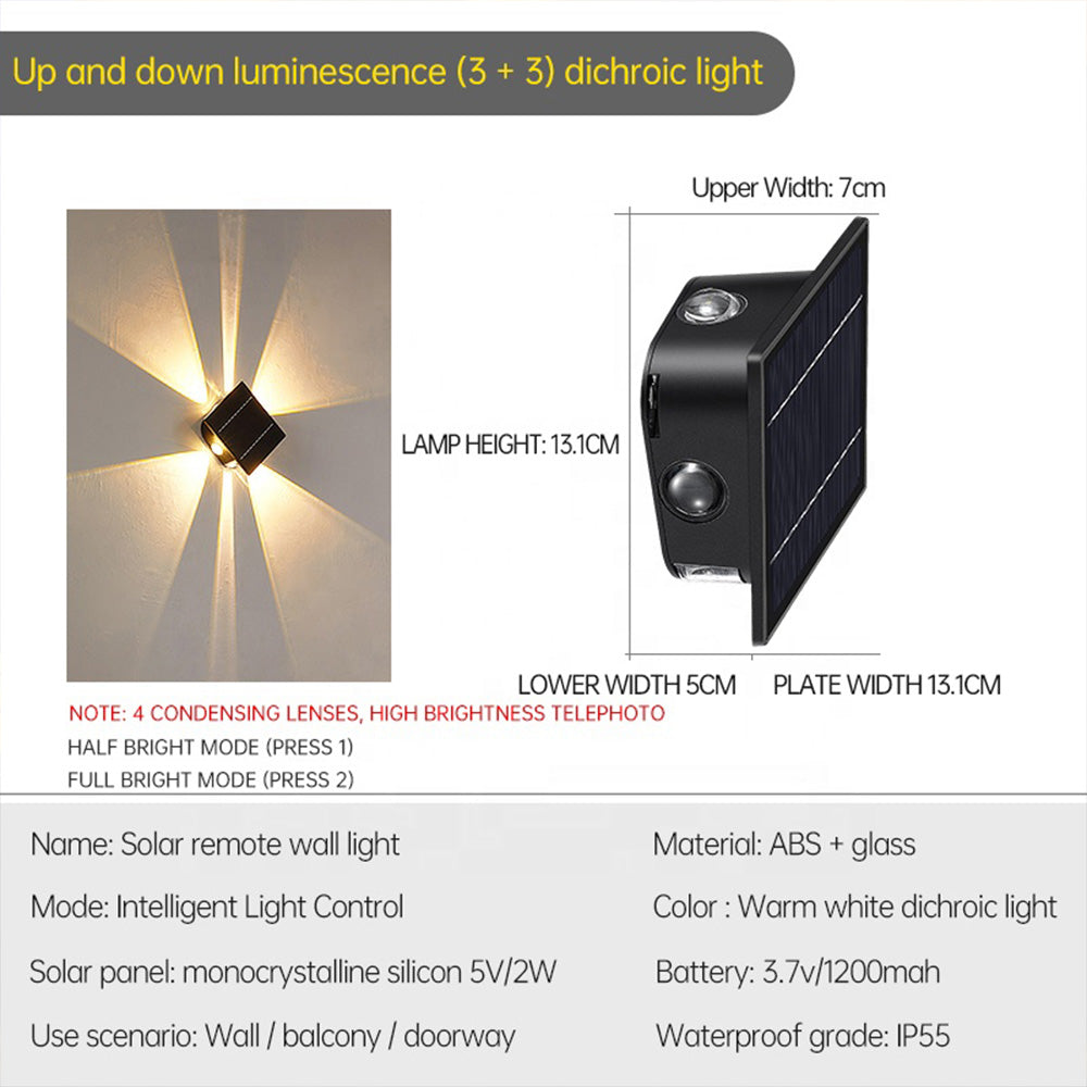 MEC07 Solar Outdoor Wall Light Minimalistic Elegant Design