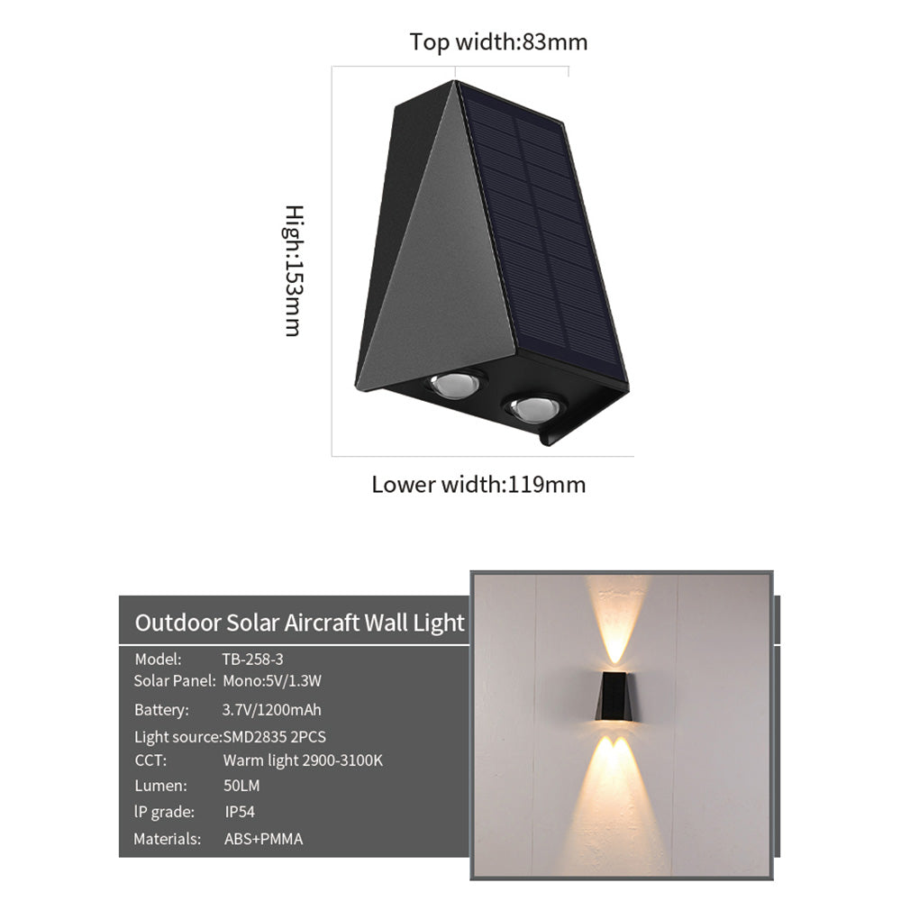 MEC08 Solar Outdoor Wall Light Minimalistic Elegant Design