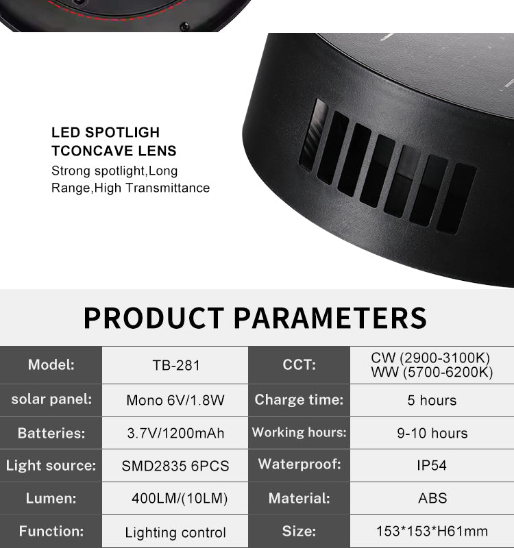 MEC05 Solar Outdoor Wall Light Adjustable Light Angle Elegant Design