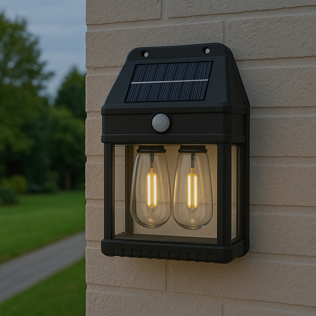 Solar powered wall light solar induction patio garden lamp