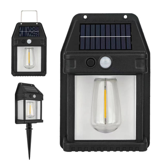 Solar powered wall and in-ground pathway light solar induction patio garden light