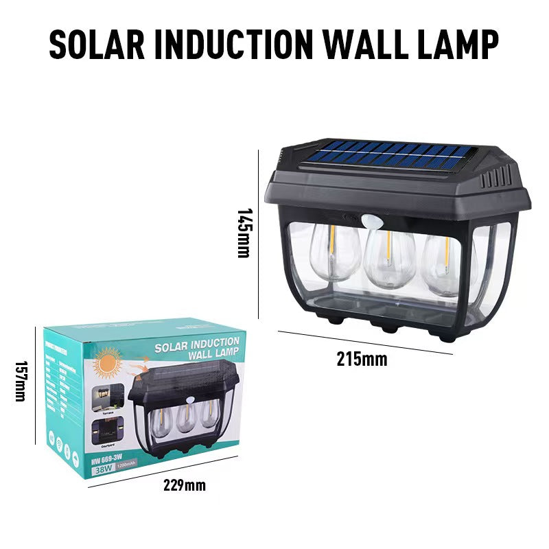 MEC03-3W Outdoor Solar Wall Light – Waterproof LED Lamp with Motion Sensor