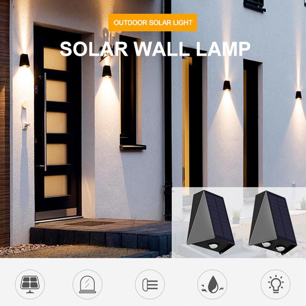 MEC08 Solar Outdoor Wall Light Minimalistic Elegant Design
