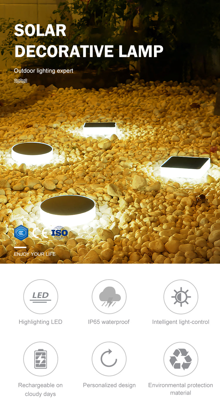 MEC09 Solar Powered Outdoor Lights – 2-in-1 Ground and Wall Lighting with Dual Tones