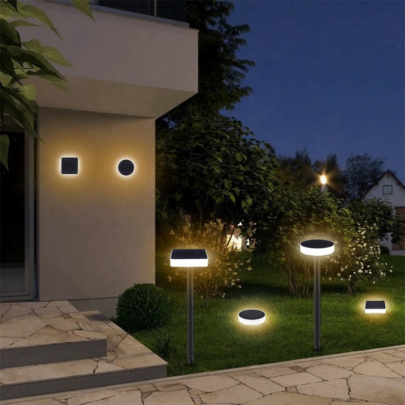 MEC09 Solar Powered Outdoor Lights – 2-in-1 Ground and Wall Lighting with Dual Tones